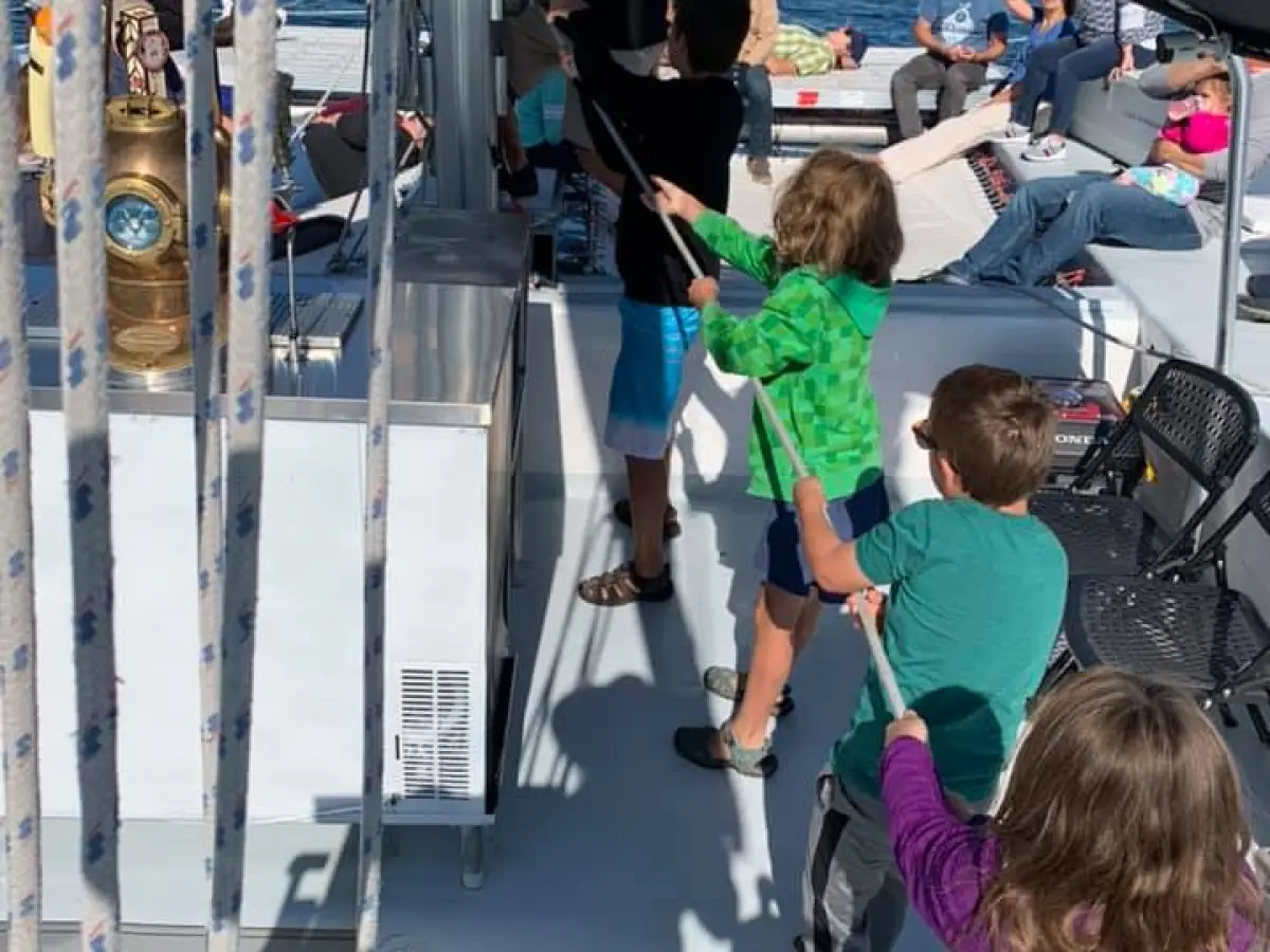 a group of people on a boat